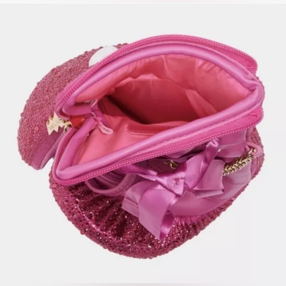 Betsey Johnson pink rhinestone boxing glove 🥊 clutch or crossbody purse. - Picture 6 of 6